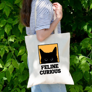 Bolso De Tela Feline Curious Cat Design Tote Bag