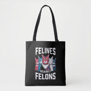 Bolso De Tela Felinos Contra Delincuentes