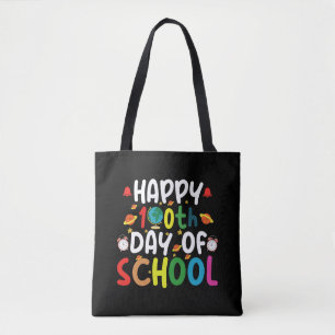 Bolso De Tela Feliz 100.º Día del Maestro Estudiante Escolar