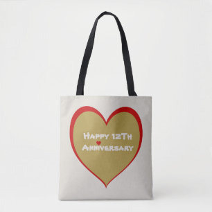 Bolso De Tela Feliz 12º Aniversario