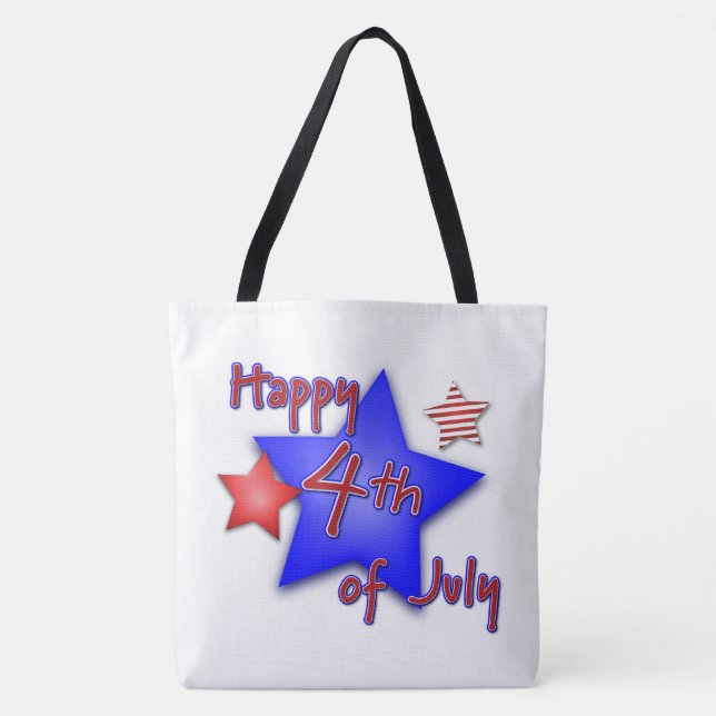 Bolso De Tela Feliz 4 de julio (Anverso)