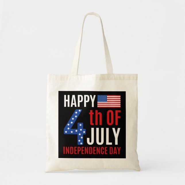 Bolso De Tela Feliz 4 De Julio Día De La Independencia (Frente)