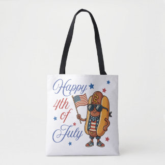 Bolso De Tela Feliz 4 de julio Hotdog