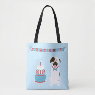 Bolso De Tela Feliz 4 de julio Perro Rojo Azul Blanco