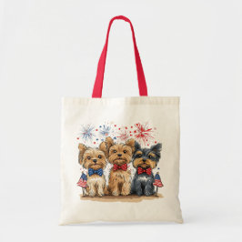 Bolso De Tela Feliz 4 De Julio Perros Terribles De Yorkshire