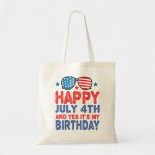 Bolso De Tela Feliz 4 de julio y sí es mi regalo divertido de cu