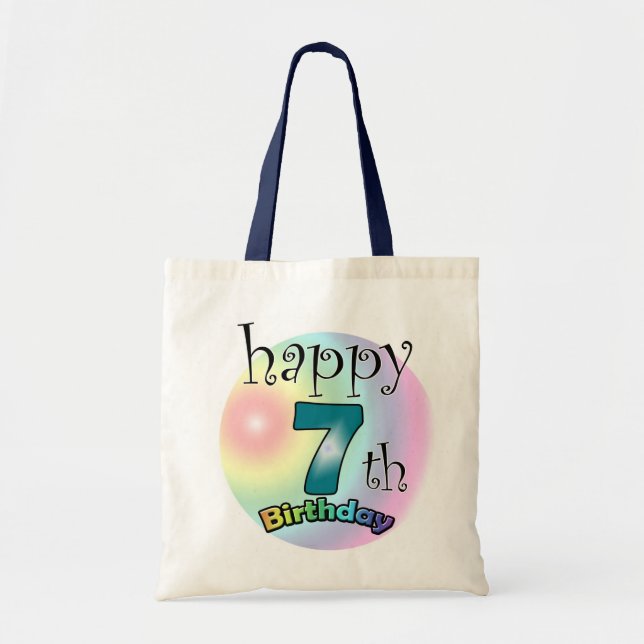 Bolso De Tela Feliz 7° cumpleaños (Frente)