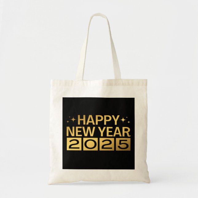 Bolso De Tela Feliz Año Nuevo 2025 (Frente)