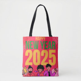 Bolso De Tela Feliz Año Nuevo 2025 Tote de hombros