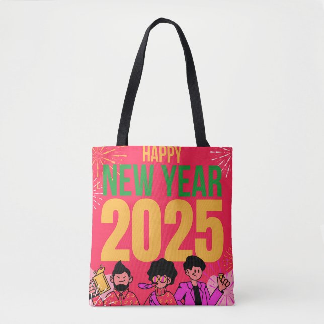 Bolso De Tela Feliz Año Nuevo 2025 Tote de hombros (Anverso)