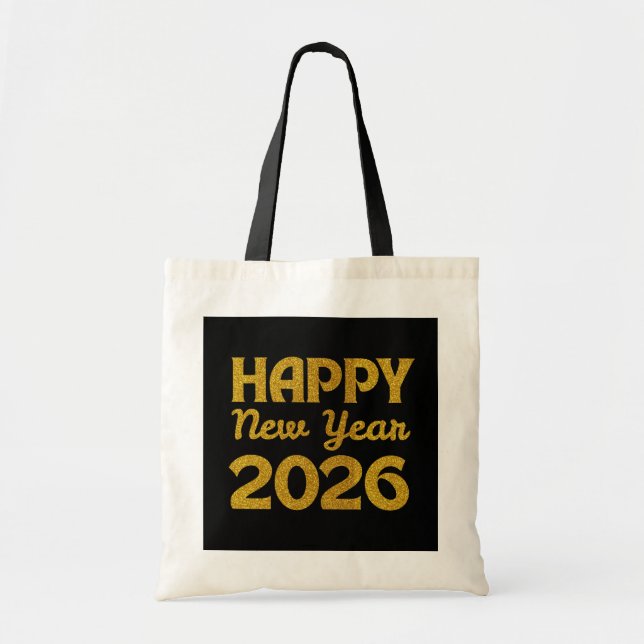 Bolso De Tela Feliz Año Nuevo 2026 (Frente)