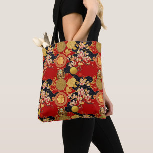 Bolso De Tela Feliz Año Nuevo chino patrón asiático moderno