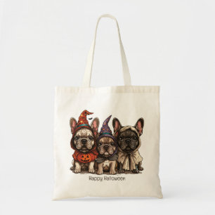 Bolso De Tela Feliz Bulldog francés de Halloween