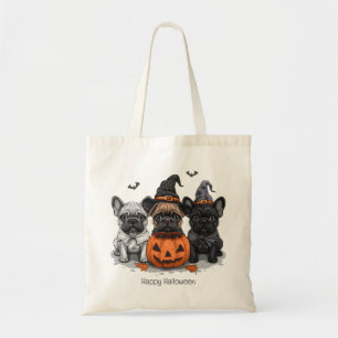 Bolso De Tela Feliz Bulldog francés de Halloween