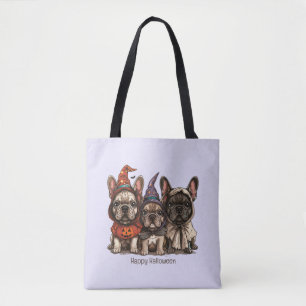 Bolso De Tela Feliz Bulldog francés de Halloween