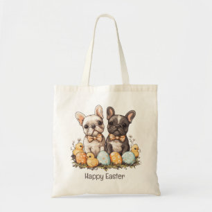 Bolso De Tela Feliz Bulldog francés de Pascua