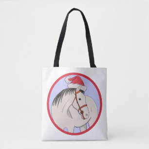 Bolso De Tela Feliz caballo navideño