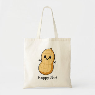 Bolso De Tela Feliz Cacahuete Kawaii de Dibujos Animados – Nuez 
