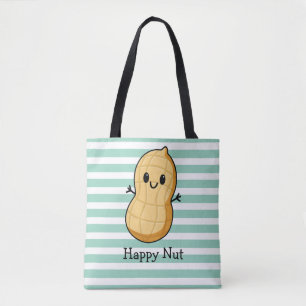 Bolso De Tela Feliz Cacahuete Kawaii de Dibujos Animados – Nuez