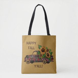 Bolso De Tela ¡FELIZ CAIGAN TODOS! Camión de girasoles rebanado