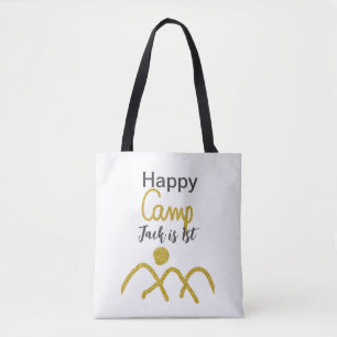 Bolso De Tela Feliz campamento campista un cumpleaños niños sol