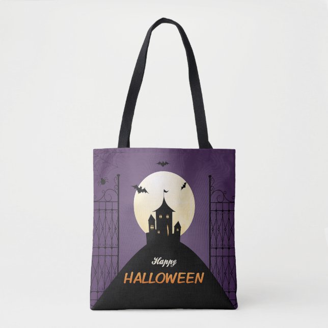 Bolso De Tela Feliz Castillo de Halloween Spooky (Anverso)