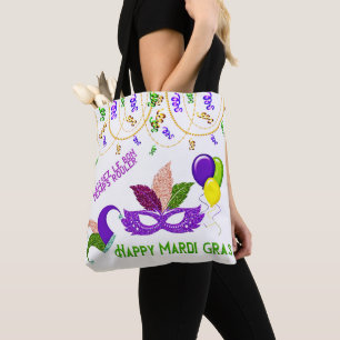 Bolso De Tela Feliz celebración del Fiesta Mardi Gras Máscara de