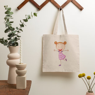 Bolso De Tela Feliz Chica Tote Bag
