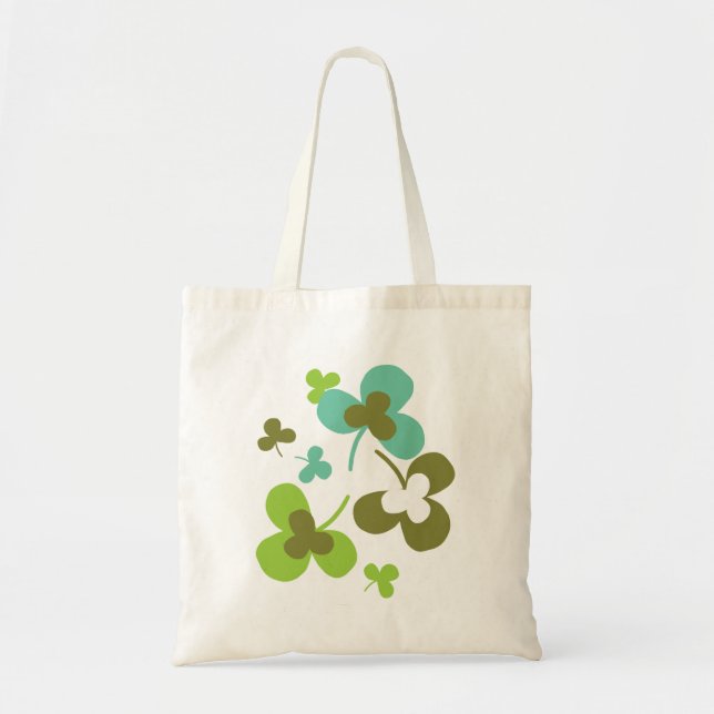 Bolso De Tela Feliz Clover Verde deja el arte I (Frente)