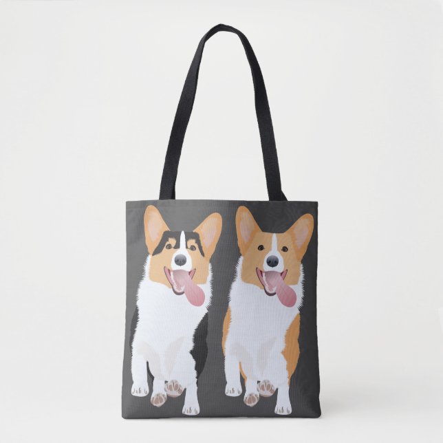 Bolso De Tela Feliz Corgis Running (Anverso)