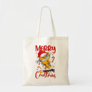 Bolso De Tela Feliz Crustmas Pizza Árbol de Navidad Navidad Navi