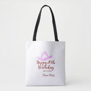 Bolso De Tela Feliz cumpleaños 20 nombre de niña vaquera rosa fe
