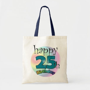 Bolso De Tela Feliz cumpleaños 25 (negro)