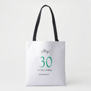 Bolso De Tela Feliz cumpleaños 30 letra negrita verde negro nomb