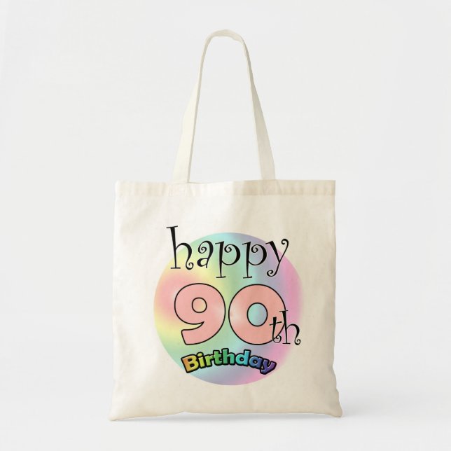 Bolso De Tela Feliz cumpleaños 90 (gasa) (Frente)