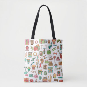 Bolso De Tela Feliz cumpleaños a los elementos de la oficina en 