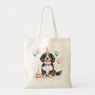 Bolso De Tela Feliz Cumpleaños Bernese Mountain Dog