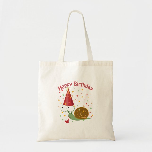 Bolso De Tela ¡Feliz cumpleaños! Caracol Confetti (Frente)