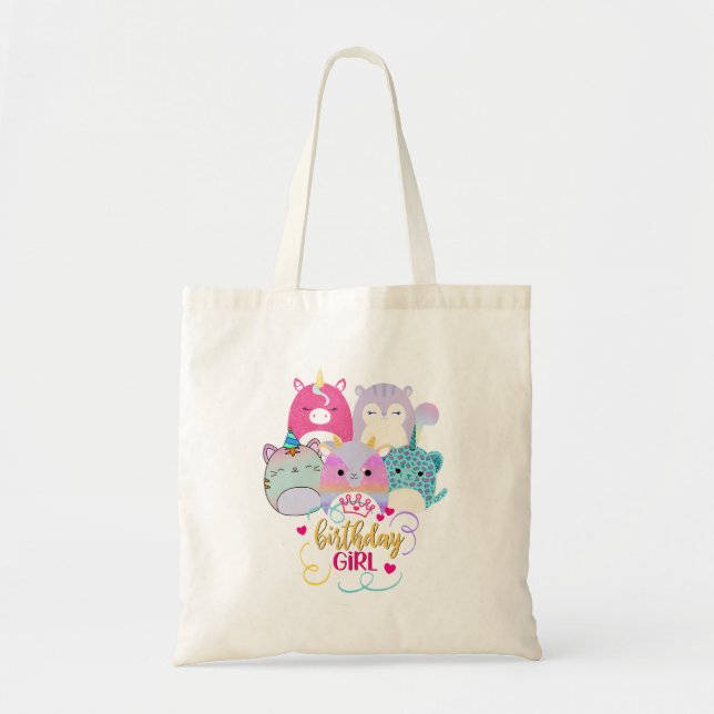 Bolso De Tela Feliz cumpleaños Chica Squish Squad Mallow Chicas  (Frente)