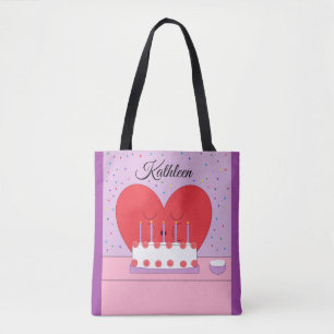 Bolso De Tela Feliz Cumpleaños, De Mi Corazón al Tuyo: