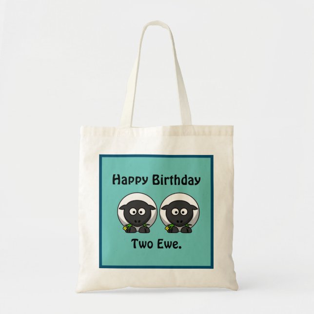Bolso De Tela Feliz Cumpleaños Dos A Tu Personalizado (Frente)