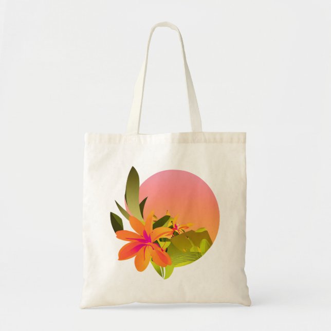 Bolso De Tela Feliz cumpleaños Floral Wreath (Frente)