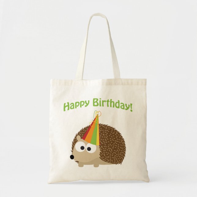 Bolso De Tela ¡Feliz cumpleaños! Hedgehog (Frente)