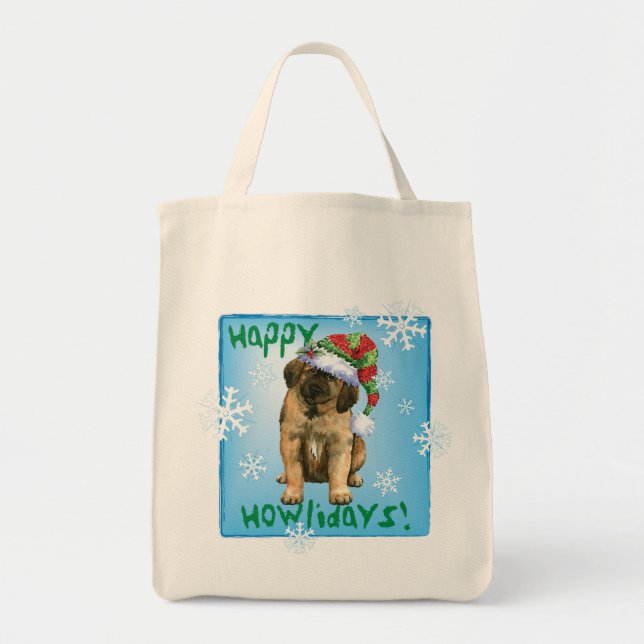 Bolso De Tela Feliz cumpleaños Leonberger (Frente)