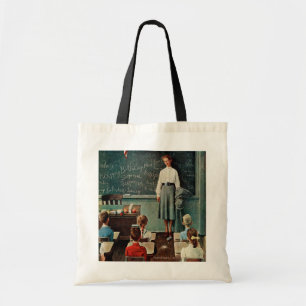 Bolso De Tela Feliz cumpleaños, Miss Jones por Norman Rockwell