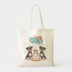 Bolso De Tela Feliz Cumpleaños Perros Schnauzer