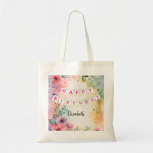 Bolso De Tela Feliz Cumpleaños Personalizable
