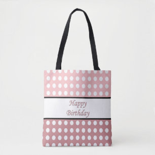 Bolso De Tela Feliz cumpleaños Polka Dot