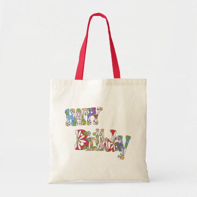 Bolso De Tela Feliz cumpleaños Tote Bag (Frente)