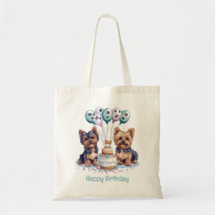 Bolso De Tela Feliz cumpleaños Yorkie Dog